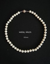 GROSSE ZUCHTPERLEN KETTE MIT VERGOLDETER SCHLIESSE SILBER 925