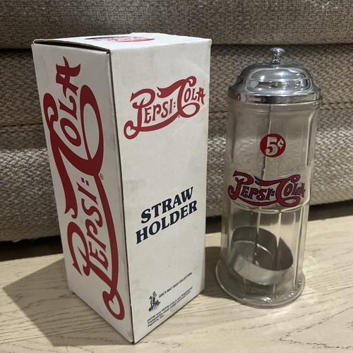Vintage pepsi cola - glass, straw