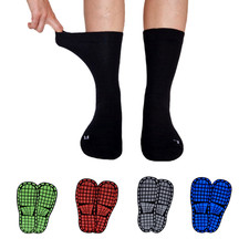 OLEXO 2 Paar ABS Diabetiker Stopper Socken ohne Gummi | Damen & Herren | Schwarz