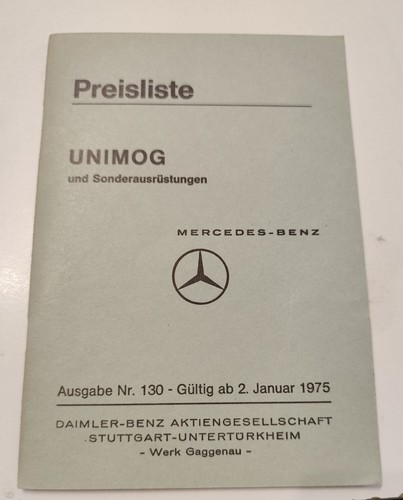 Original preisliste unimog mit - preisliste,