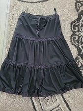 Chiffonrock Stufenrock Schwarz