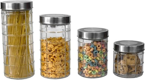 Stück glas vorratsdosen - glas,