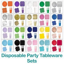 Geschirr Set Einweg Papier Folie Teller Becher & Servietten für Hochzeit Events