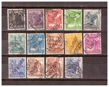 Sowjetische Besatzungszone Sammlung Bezirkshandstempel aus Mi.166-181 gest.