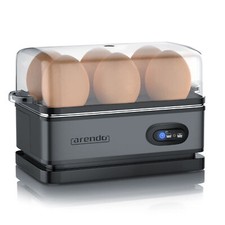 Arendo Edelstahl Eierkocher mit Warmhaltefunktion | Egg cooker | 1-6 Eier | Grau