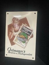 Ostmann´s Braten- und Fischgewürz  Emailleschild Emailschild 24 x 16 cm