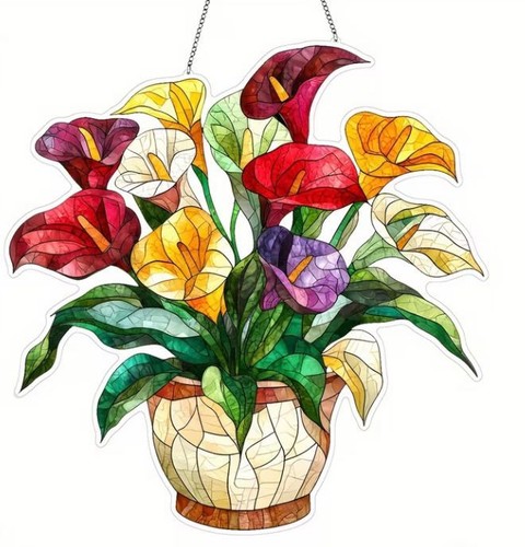 Fensterbild blumen bunt - fensterbild,