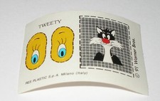 Aufkleber auf Folie Tweety mit Schultafel 1991