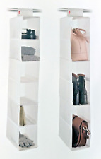 Weißer verstellbarer Hängeorganizer Kleiderschrank Aufbewahrungslösung 16 x 32 x 103 cm,