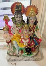 Hindu Familienstatue - Shiva, Parvati, Ganesha, Kartikeya Gott Statue