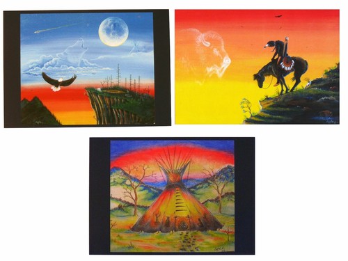Postkarte indianer kunst - postkarte,