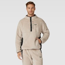 EA7 Emporio Armani Gr S Pullover Teddy Fell Fleece Winter Herren Beige
