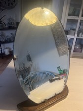 Antiker Vintage-Schminktischspiegel, Walnussholz und Messingrahmen