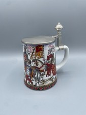 Vintage BMF Bierseidel Bierkrug mit Zinndeckel Made in W. Germany  17cm - TOP