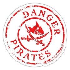 Käpt'n Sharky Gefährliche Piraten Flagge Aufkleber Sticker, max. 10 x 10 cm