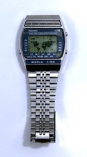 Vintage Seiko A239-5020 World Time Quartz LCD Alarm Uhr (1141)