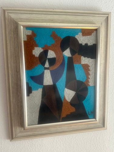 Mid century textilbild angel - textilbild,