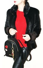 % Echt Nerzjacke Nerzmantel mink coat fur Pelliccia norka schwarz black wNEU!NEW