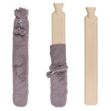 XXL Wärmflasche Schlauchwärmflasche mit Bezug Kunstfell 2L 73cm Kuschelbezug NEU