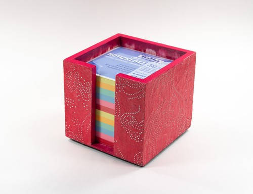 Zettelbox rote welle - rote,