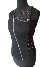 Tripp NYC Neckholder Top Gothic Cyber Steampunk WGT Mera Luna Amphi M 38 Nieten