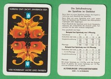 DDR SKAT Karten Franz Werbung VEB KOMBINAT LACKE UND FARBEN Logo LF lacufa