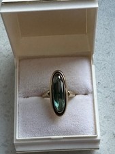 Jugendstil Turmalin Ring 333 Gold 53 ca.1900