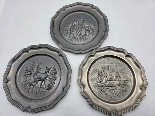 Wandteller aus zinn - 3x,