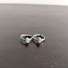 Vintage Zehen Ringe Alt Silber