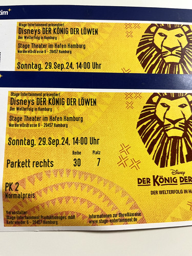 König der löwen ticket - löwen, 29.09
