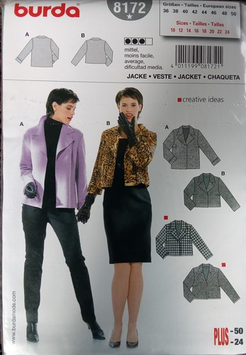 Burda 8172 jacke blazer - 8172,