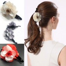 Bananenspange Haarspange Rose Streifen Clip Haarkamm Haarschmuck Haarclip Grau