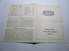 Bing Vergaser Nürnberg Hintermayr 1953 Klein-Vergaser Broschüre Oldtimer