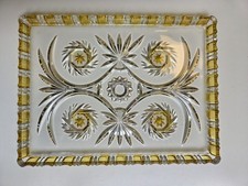 Kuchenplatte (Walther Glas) mit gelbe Farbabschnitte, 34 cm lang,  15 cm br