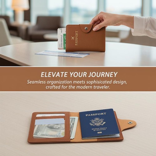 Leather passport cover with - cover,