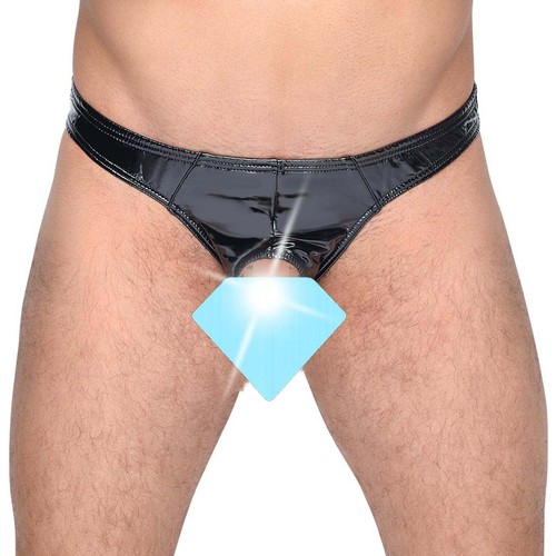 Herren lack slip - slip, schwarz