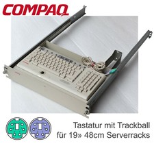 PS2 TASTATUR MIT TRACKBALL MIT SCHIENEN FÜR48CM 19" SERVERSCHRANK SERVER RACK MM