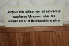 Original Altes Schild DDR Straßenbahn,Hinweissschild Fahrgäste,Deko,Retro,Bahn