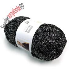 100g CANCAN Disco Wolle Bändchengarn 05 schwarz Glitzer Netzgarn Rüschengarn