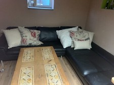 schwarze ledercouch  2.35mx1m 