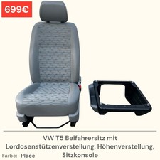 VW T5 T6 T6.1 Transporter Caravelle Beifahrersitz mit Sitzkonsole Sitz Place