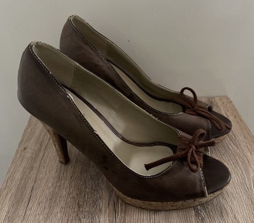 Braune damen peeptoes high - damen,