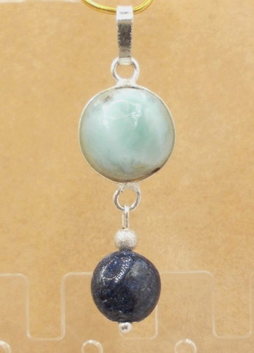 Larimar saphir anhänger - -,