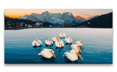 120x60cm leinwandbild pelikane - 120x60cm,