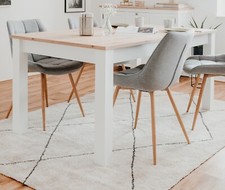 Esstisch ausziehbar weiß Eiche Küchentisch Ausziehtisch 160 - 215 cm Vestland