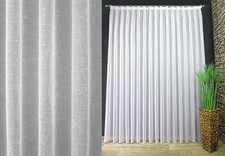 Gardine Store hochwertiger natürlicher Leinen Look Faltenband Bleiband NACH MAß