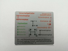 MB-trac 700 800 Mittelschalter Aufkleber Schaltschema mit Kriechgang