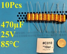 10x 470uF 25V 85°C ROE
