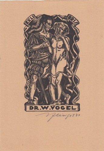 Exlibris bookplate holzschnitt - exlibris,