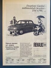 Renault Dauphine Gordini Oldtimer Original 1965 Vintage Werbung Reklame advert